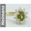 Image 1 : 1.28 ct  Gem Quality Peridot & Diamond Ring 14kt Gold
