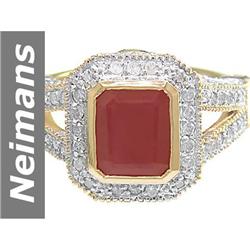 3.55 ct Ruby & Diamond Ring 14kt Gold