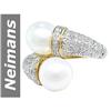 Image 1 : 8.5 MM Akoya Pearl & Diamond Ring 14kt Gold