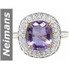 Image 1 : 3.74 ct Amethyst & Diamond Ring 14kt Gold