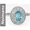 Image 1 : 2.42 ct Blue Zircon & Diamond Ring 14kt Gold