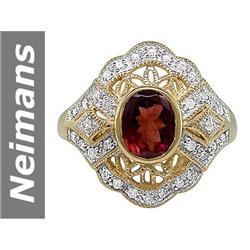 1.75 ct Pink Tourmaline & Diamond Ring 14kt Gold