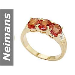 2.76 ct Orange, White Sapphire Ring 14kt Gold