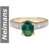 Image 1 : 1.54 ct Green Sapphire & Diamond Ring 14kt Gold