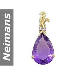 9.78 ct Amethyst & Pink Sapphire Pendant 14kt Gold