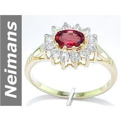 1.20 ct Songea Sapphire & White Sapphire Ring 14kt Gold