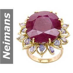 37.52 ct Ruby & Tanzanite Ring 14kt Gold