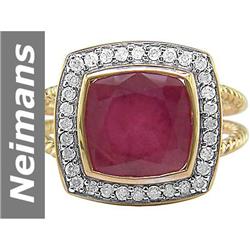 7.82 ct Ruby & Diamond Ring 14kt Gold
