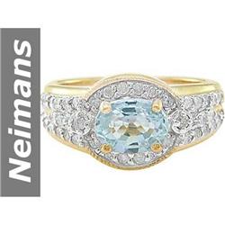 1.62 ct Aquamarine & Diamond Ring 14kt Gold