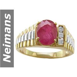 2.19 ct Ruby & Diamond Ring 14kt Gold