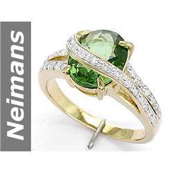 4.10 ct Green Apatite & Diamond Ring 14kt Gold