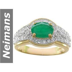 1.62 ct Emerald & Diamond Ring 14kt Gold