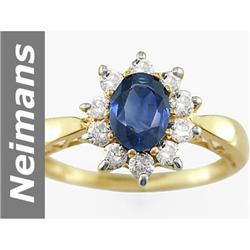 1.39 ct Sapphire & Diamond Ring 14kt Gold