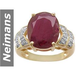 10.17 ct Ruby & Diamond Ring 14kt Gold