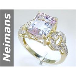 5.68 ct Pink Kunzite & Diamond Ring 14kt Gold