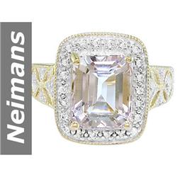 3.31 ct White Morganite & Diamond Ring 14kt Gold