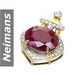 23.77 ct Ruby & Diamond Pendant 14kt Gold