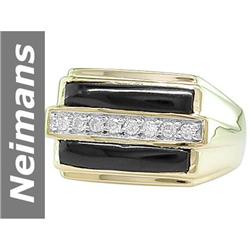 4.14 ct Black Spinel & Diamond Ring 14kt Gold