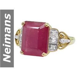 6.09 ct Ruby & Diamond Ring 14kt Gold