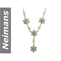 7.72 ct Green Sapphire Necklace 14kt Gold