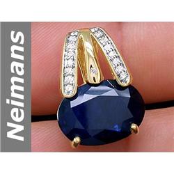 8.09 ct Sapphire & Diamond Pendant 14kt Gold