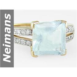 3.99 ct Aquamarine & Diamond Ring 14kt Gold