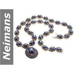 99.28 ct Blue Sapphire & Star Necklace 14kt Gold