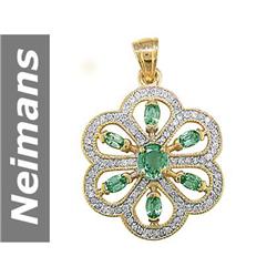 2.69 ct Green Sapphire & Diamond Pendant 14kt Gold