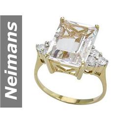 7.48 ct White Morganite & Diamond Ring 14kt Gold