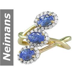 1.86 ct Tanzanite & Diamond Ring 14kt Gold