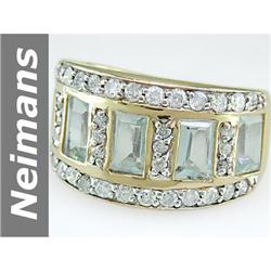 3.46 ct Aquamarine & Diamond Ring 14kt Gold
