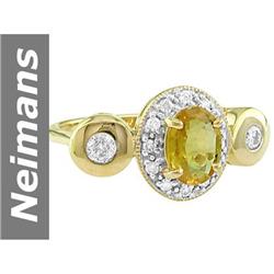 2.08 ct Yellow Sapphire & Diamond Ring 14kt Gold