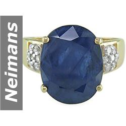 10.20 ct Sapphire & Diamond Ring 14kt Gold