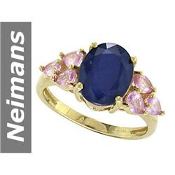 4.80 ct Blue, Pink Sapphire Ring 14kt Gold