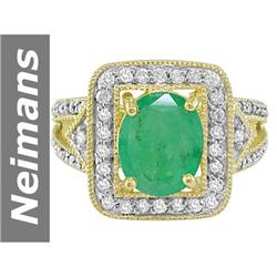 3.01 ct Emerald & Diamond Ring 14kt Gold