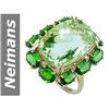 Image 1 : 18.80 ct Chrome Diopside & Green Amethyst Ring 14kt Gold