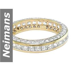 3.96 ct White Sapphire & Diamond Ring 14kt Gold