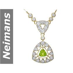 2.71 ct Peridot & Diamond Necklace 14kt Gold