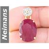 Image 1 : 8.04 ct Ruby & Diamond Pendant 14kt Gold