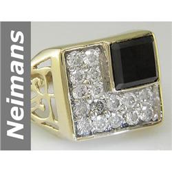 Exotic 4.03 ct Black & White Diamond Ring 14kt Gold NR