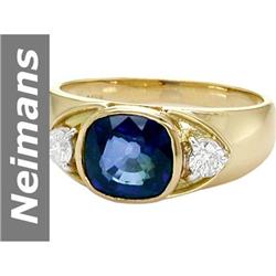 2.40 ct Sapphire & Diamond Ring 14kt Gold