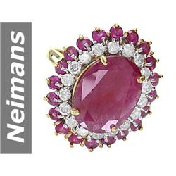 16.79 ct Ruby & Diamond Ring 14kt Gold