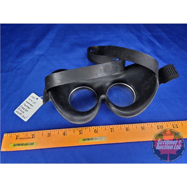 WW2 German Tanker Goggles, Black, Auer Din (See Pics!)