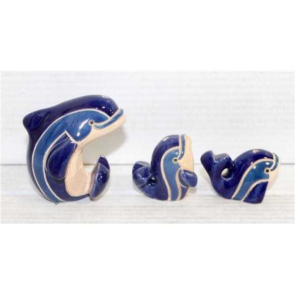 3 CERAMIC DOLPHIN