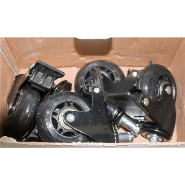 BOX OF HEAVY DUTY CASTOE WHEELS