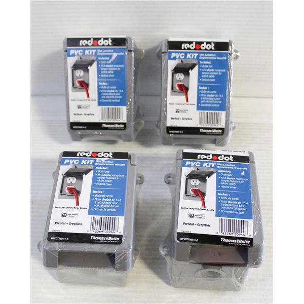 SEALED (4) RED DOT PLASTIC BOX