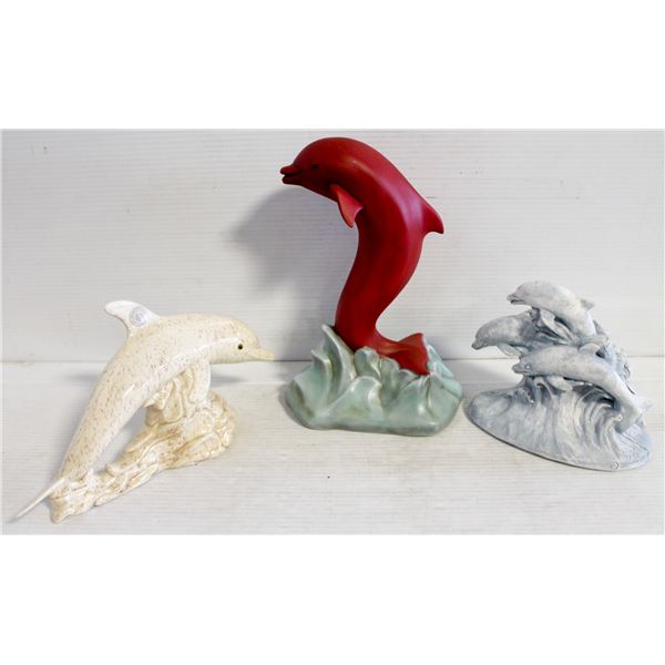 3 CERAMIC DOLPHIN