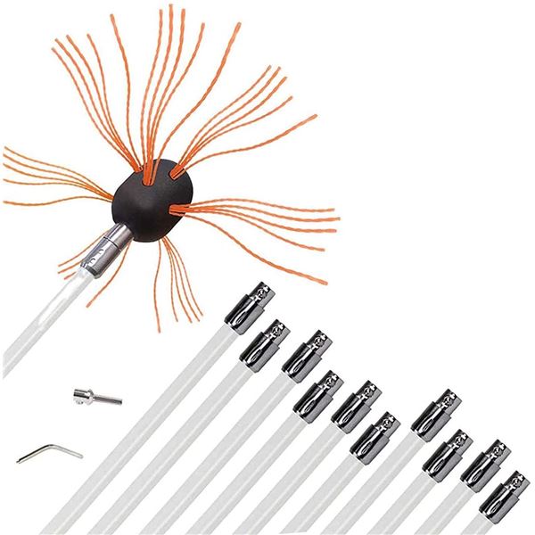 NEW - DRILL POWERED CHIMNEY SWEEPING BRUSH KIT