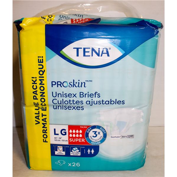 TENA PROSKIN UNISEX BRIEFS LG 26 PACK