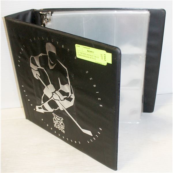 5)  TOP DOG HOCKEY TRADING CARDS BINDER WITH 32